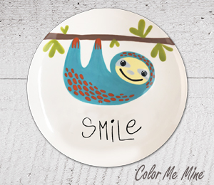 Santa Monica Sloth Smile Plate