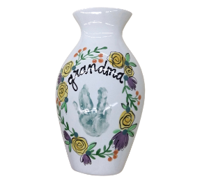 Santa Monica Floral Handprint Vase