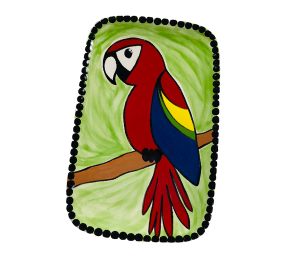 Santa Monica Scarlet Macaw Plate