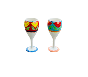 Santa Monica Floral Wine Glass Set
