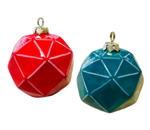 Santa Monica Jewel Toned Faceted Ornament